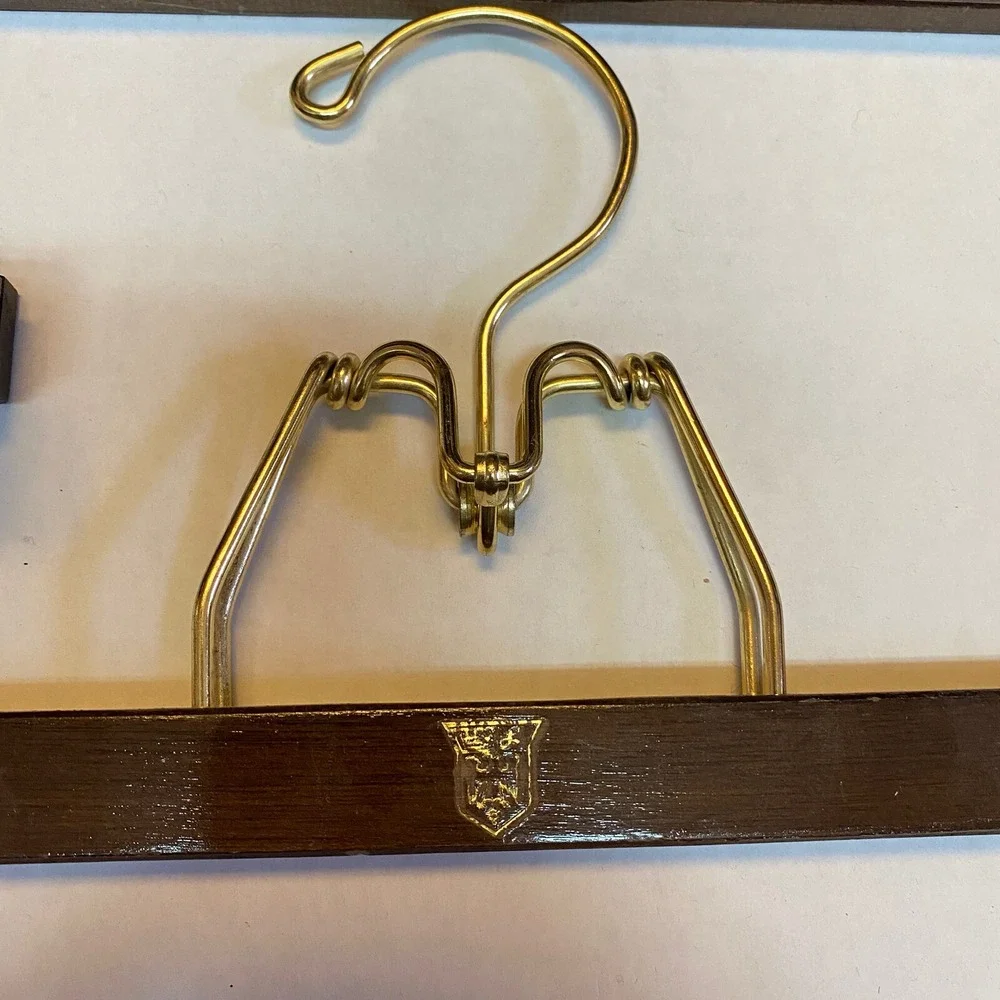Vintage Lee Rowan Skirt Slacks Pants Wooden Metal Clamp Hangers NOS Lot of 5